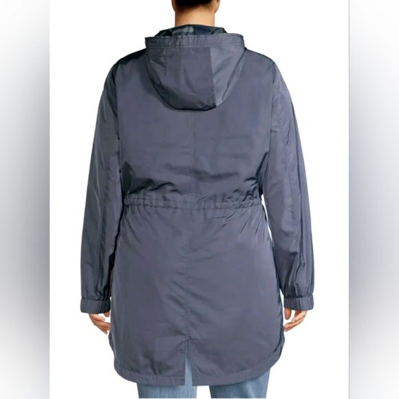 3X Lightweight Hooded Utility Jacket – Slate Grey Camo Lined, Adjustable Waist - Picture 3 of 7